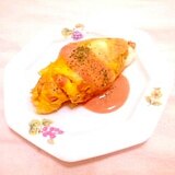 豆乳ドレッシング添え♪じゃがいもと大豆のオムレツ